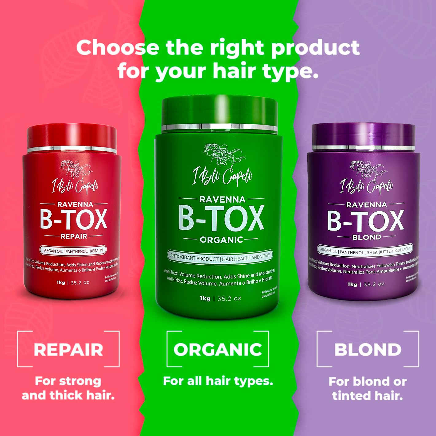 I Belli Capelli Ravenna B-tox finished hair with frizz-free bounce.