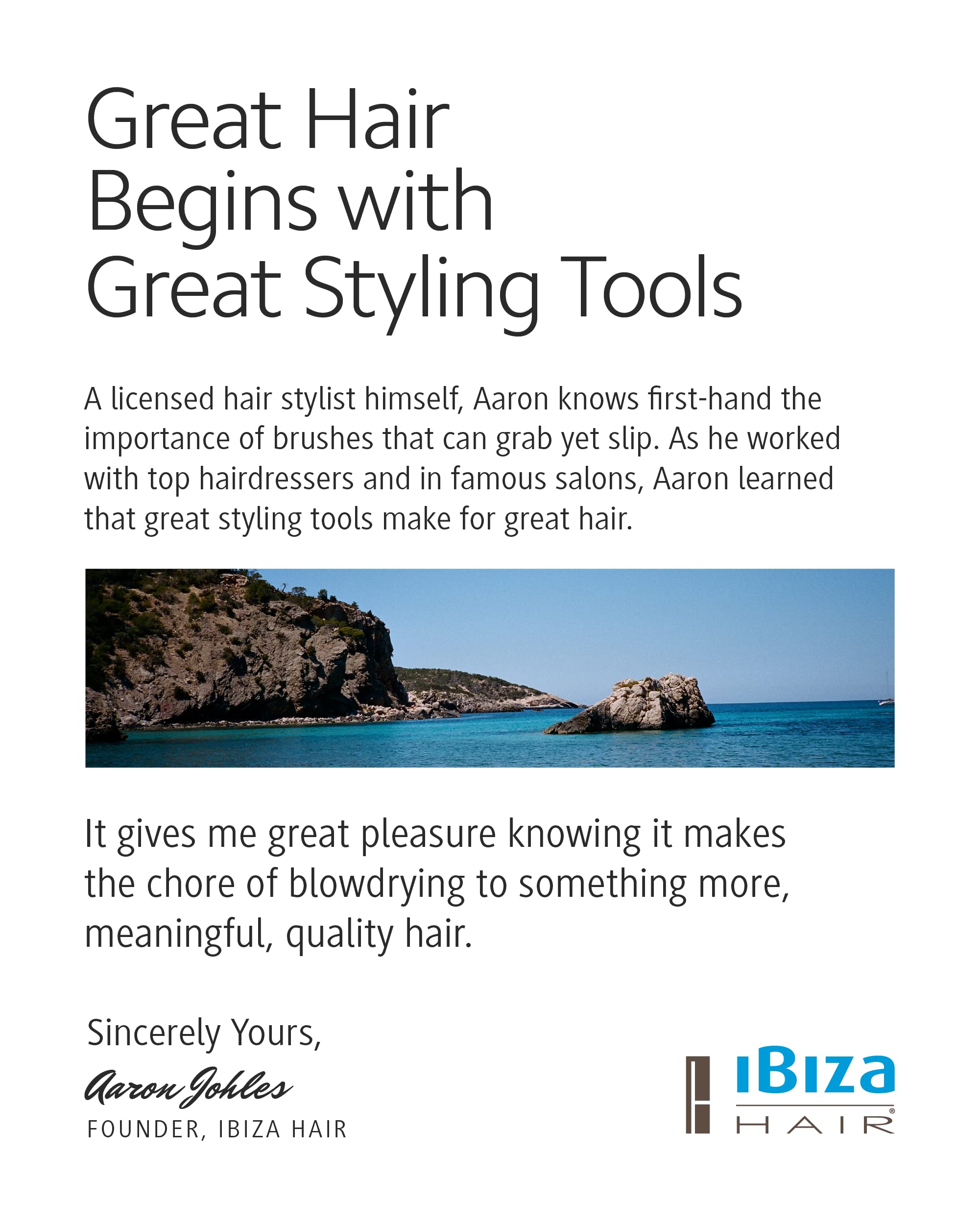 Ibiza Hair cork-handle brush designed for daily use and travel-friendly routine