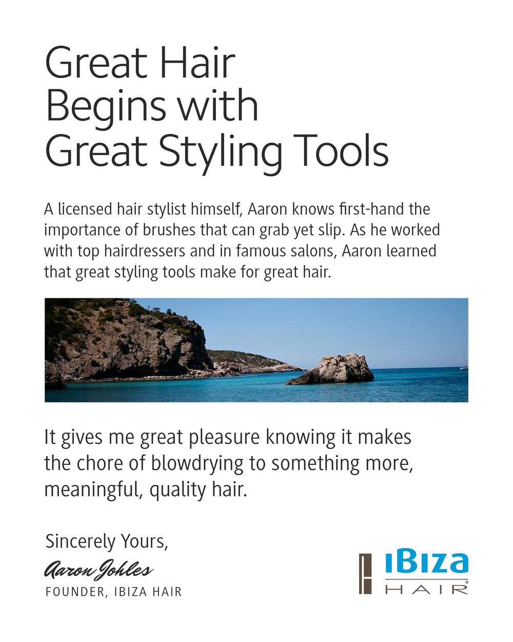 Ibiza Hair cork-handle brush designed for daily use and travel-friendly routine