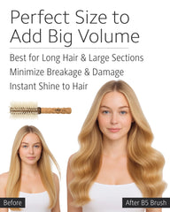 Ibiza Hair long hair round brush creates soft curls and volume