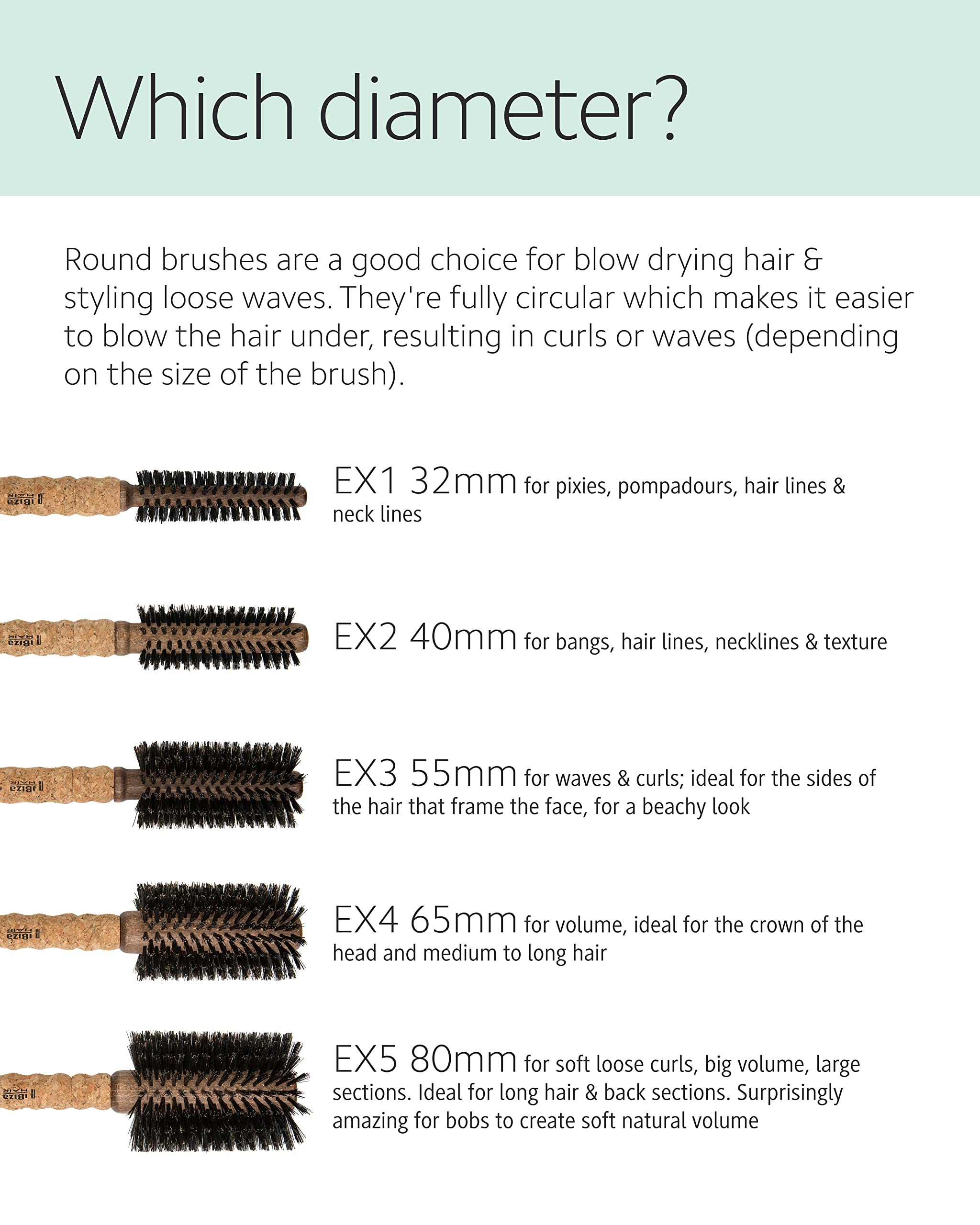 Ibiza Hair brush helps create loose curls and add volume on long hair