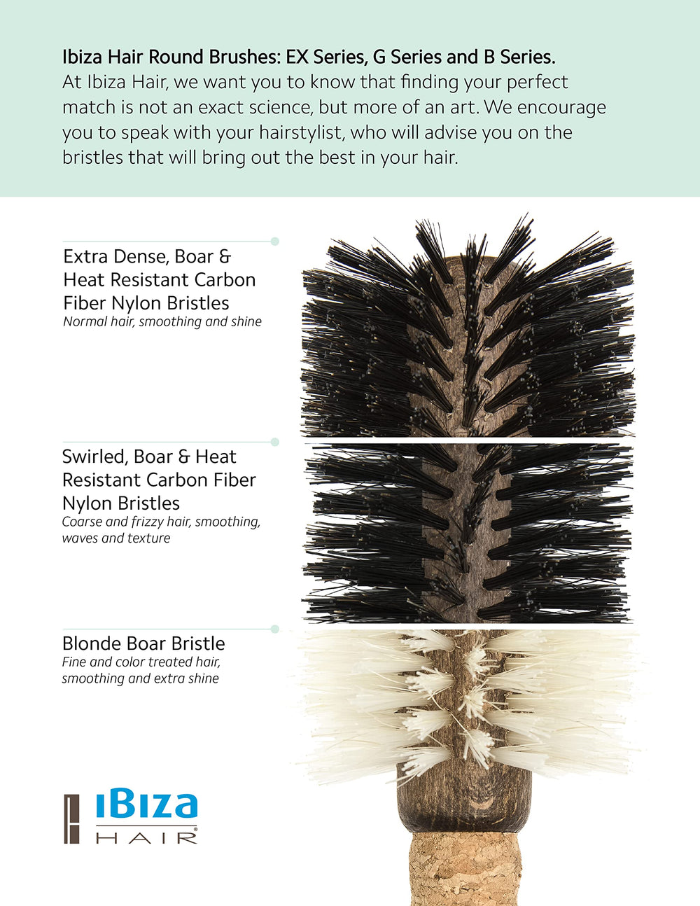 Ibiza Hair round brush adds texture and natural shine to medium long hair