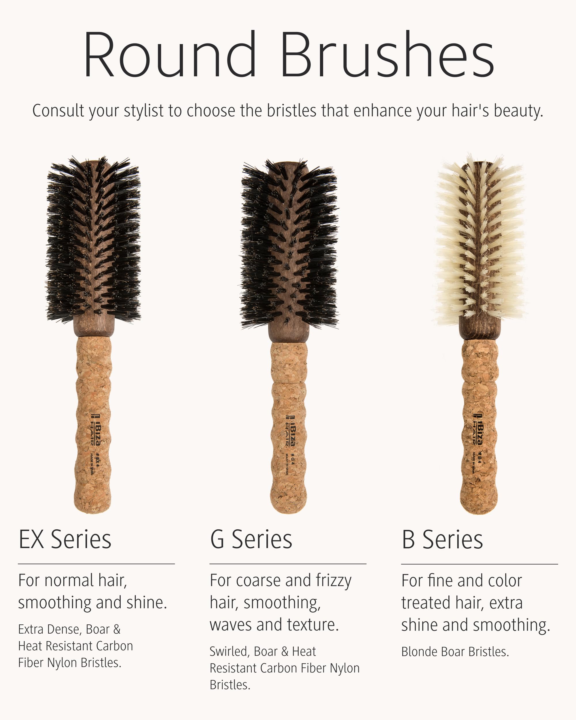 Ibiza Hair travel ready round brush for on the go styling