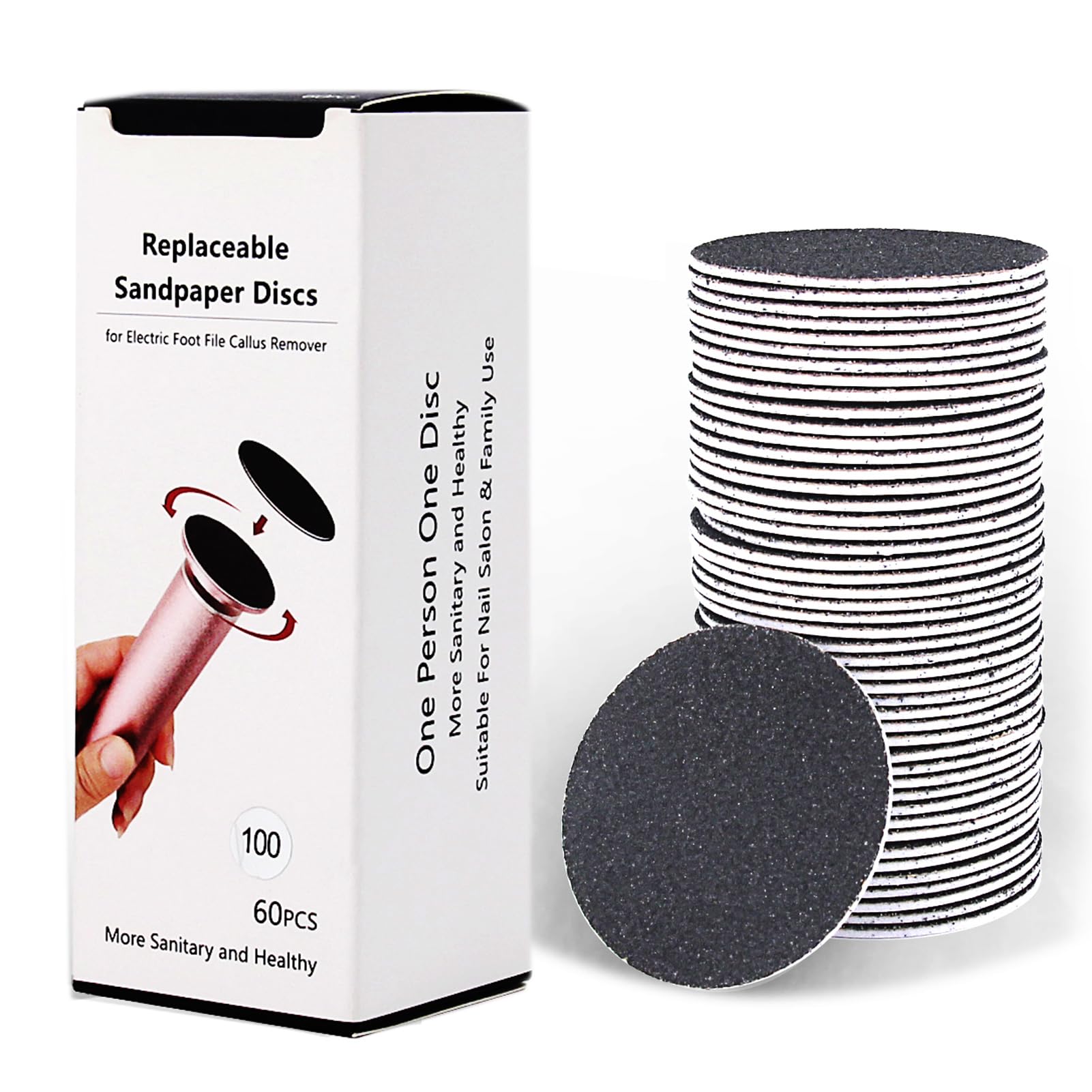 I·B·N G 100 grit disc ideal for removing dry skin with steady pressure