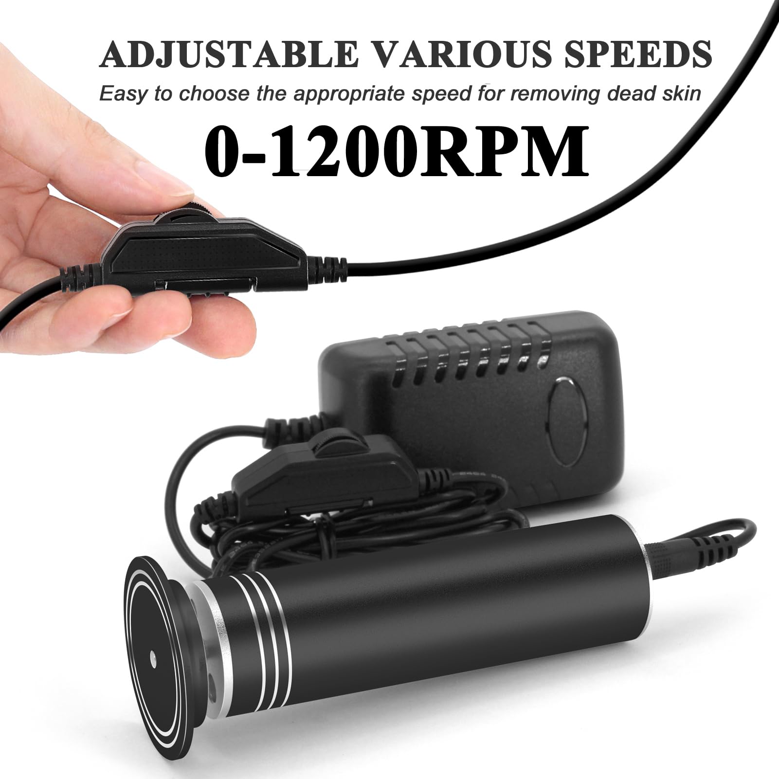 I·B·N G Upgraded Electric Callus Remover speed control for tailored pedicure sessions.