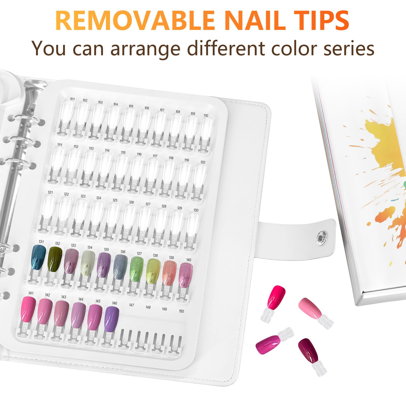 I·B·N G C11 transparent nail tips display true polish shade for accurate matching.