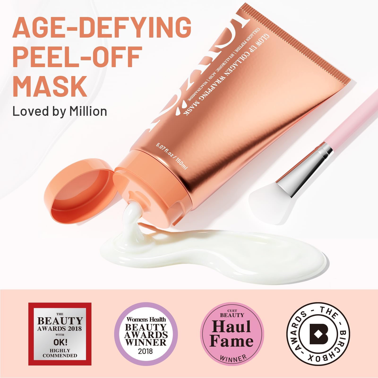 Close-up of hyaluronic acid layer in ICIKOL mask for plump skin