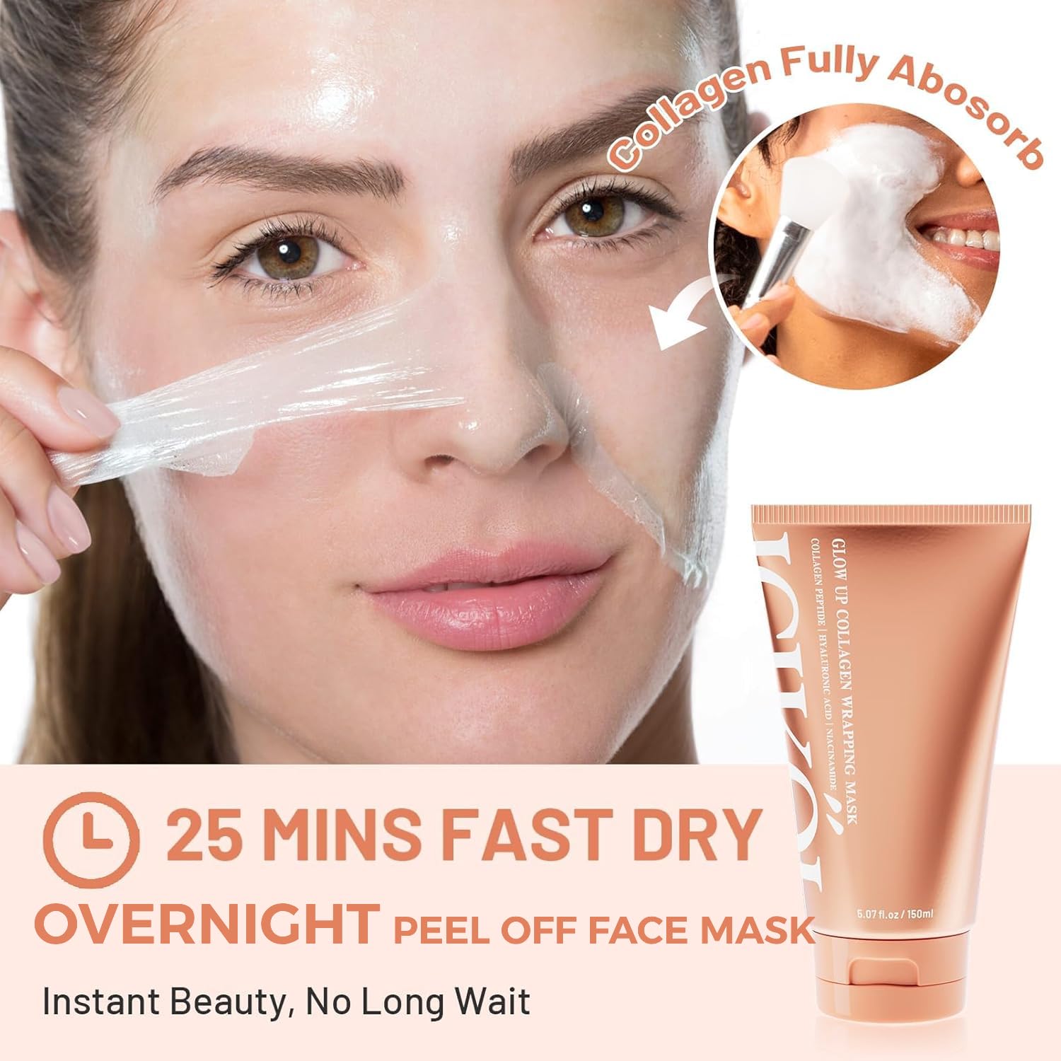Peel-off texture of ICIKOL mask ready to reveal glow