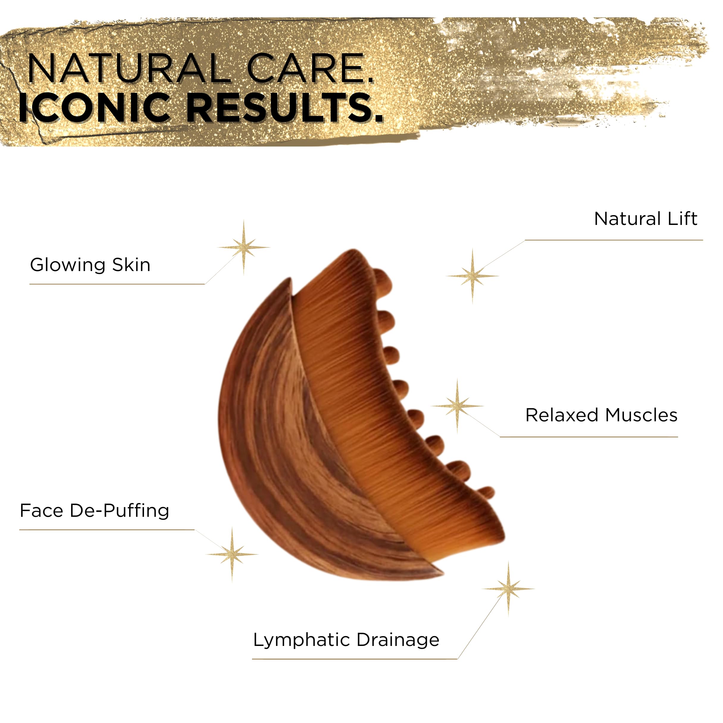 Icon Patch ICON Lymphatic Contour Brush dry brushing on face demonstrates even product spread.