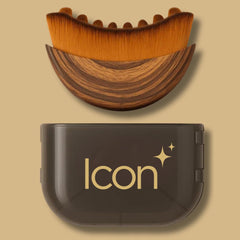 Icon Patch ICON Lymphatic Contour Brush face closeup showing gentle contouring benefits.