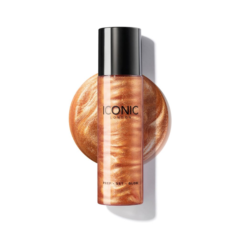 ICONIC LONDON Prep-Set-Glow bottle front view demonstrating hydrating glow