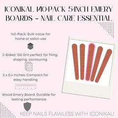 Iconikal 2-sided emery board for versatile filing and contouring.