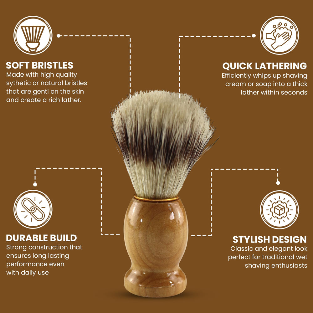 Iconikal wood handle provides comfortable grip during daily grooming.