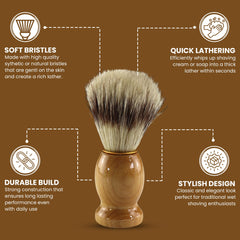 Iconikal wood handle provides comfortable grip during daily grooming.