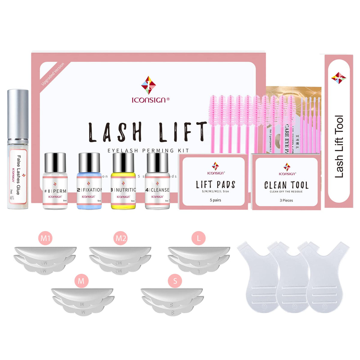 ICONSIGN Lash Lift Kit 2026 box with glue for easy salon-grade setup.