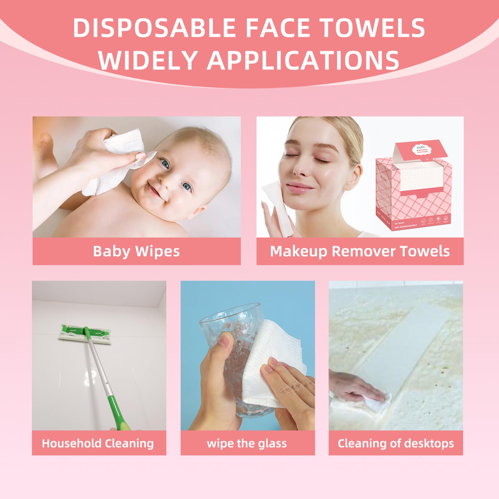ICOTLE large face towels covering a broad skin area