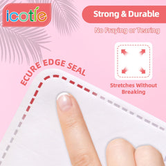 ICOTLE large square pads 7.5x7.5 cm covers eyes efficiently.