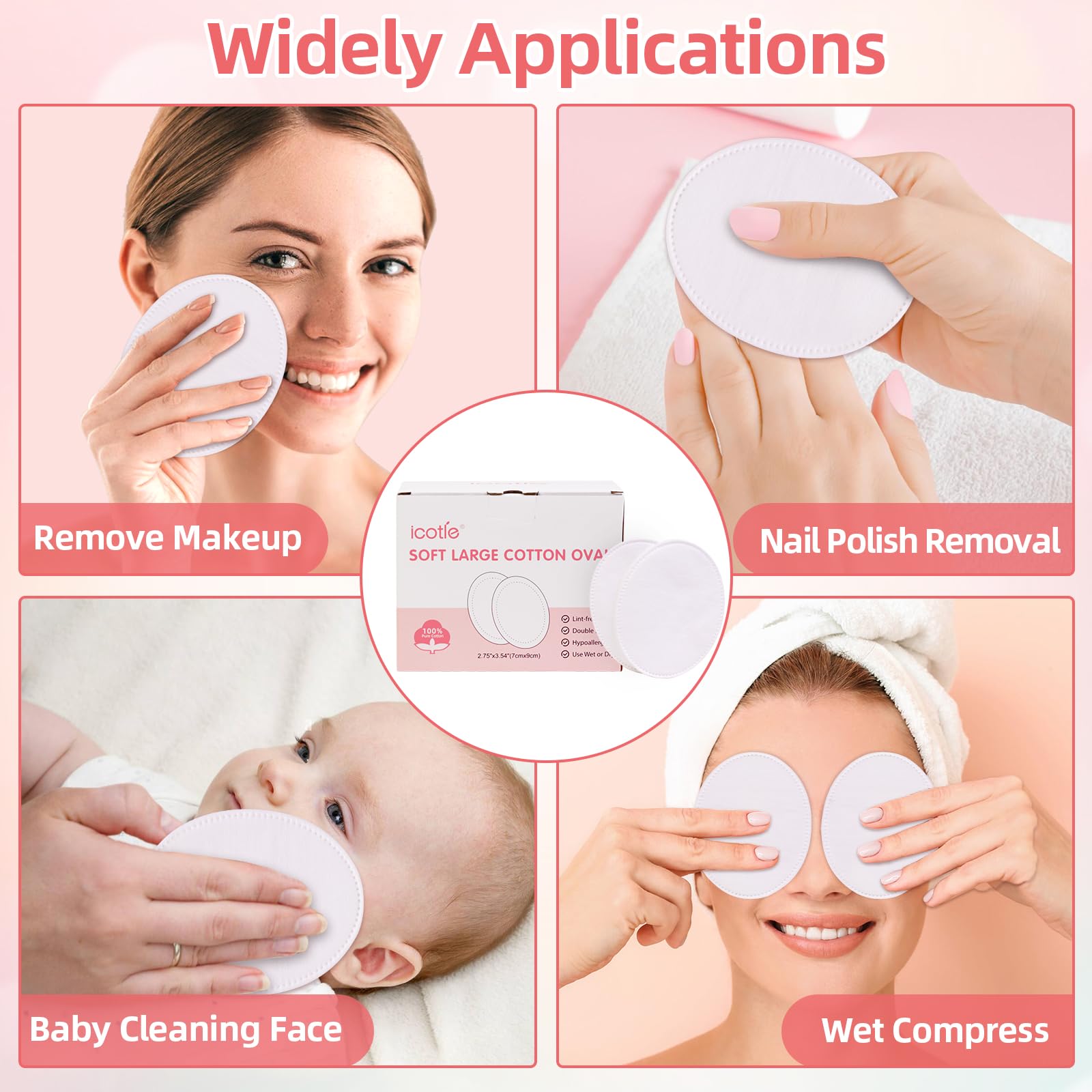 ICOTLE lint-free pads leave no loose fibers after use