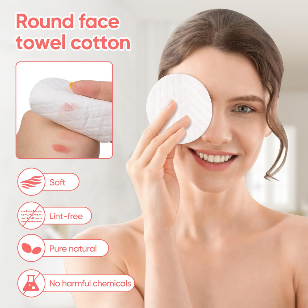 ICOTLE Makeup removal and daily skincare routine with cotton rounds