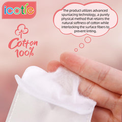 ICOTLE spunlace texture close-up, pure cotton softness for sensitive skin.