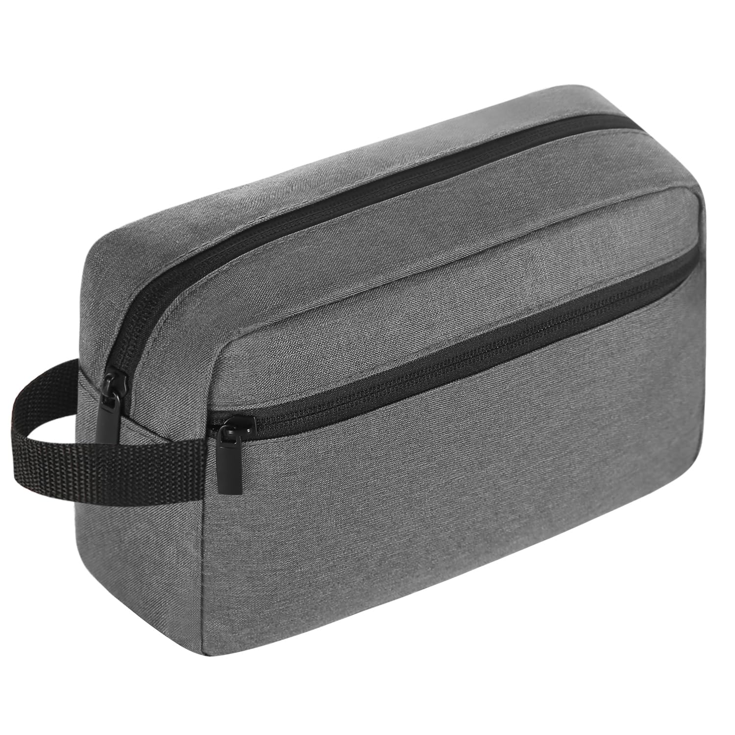 Icramsy travel toiletry bag grey front view for organized packing on the go