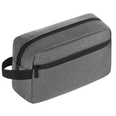 Icramsy travel toiletry bag grey front view for organized packing on the go