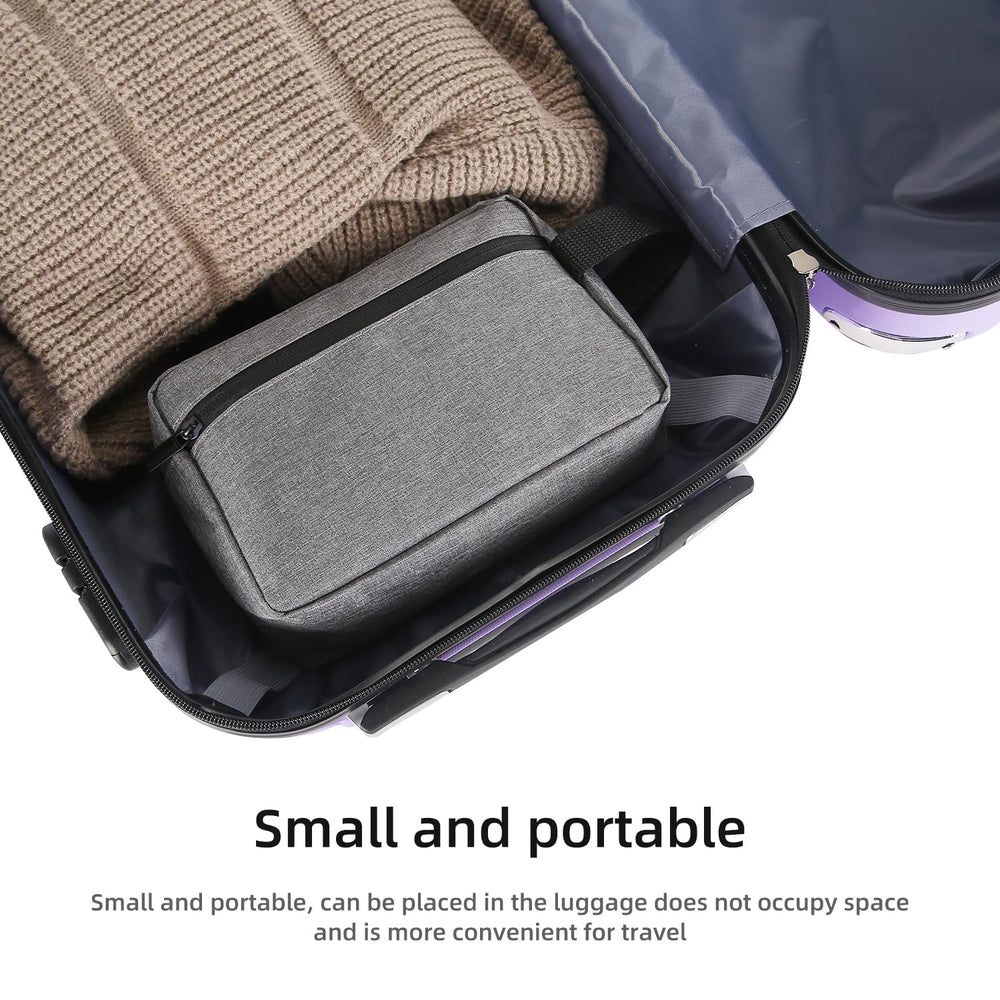 Bag with items inside showcasing compact capacity for travel essentials