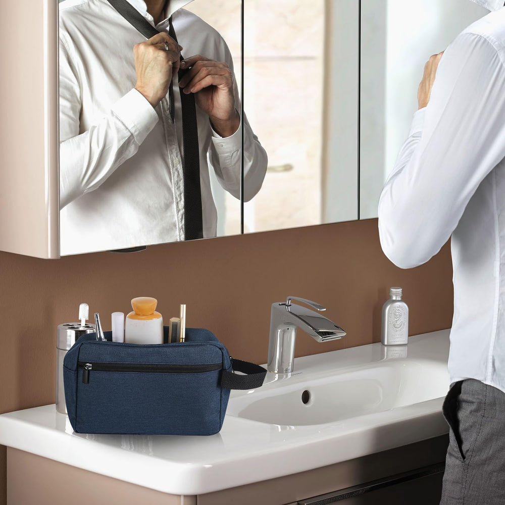 Icramsy navy bag exterior 300D oxford with waterproof interior.