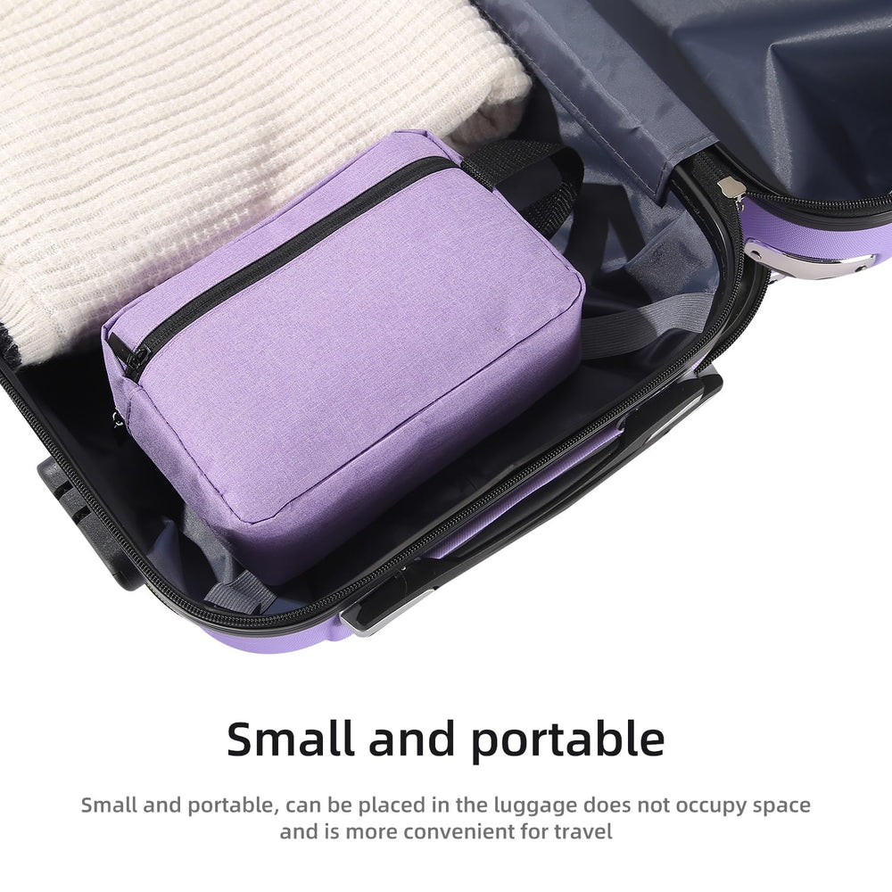 Icramsy travel toiletry bag purple material features 300D oxford exterior