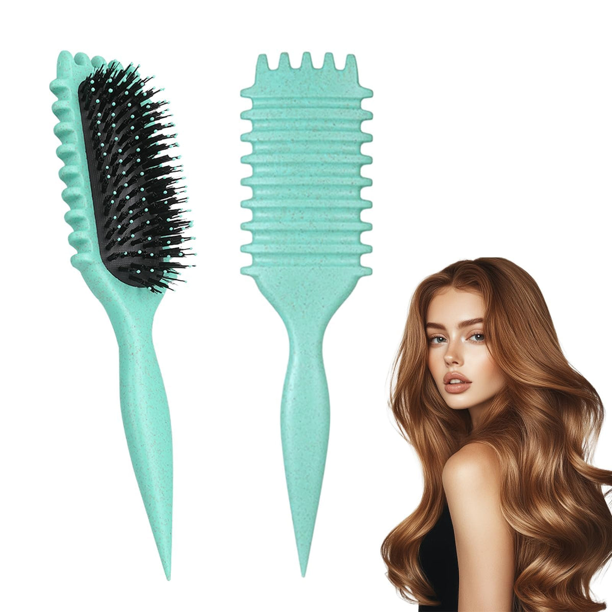 IDAOLI Curl Defining Brush with ergonomic handle for easy detangling and curl shaping.