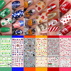 IDDFEVE pegatinas para uñas de Navidad con acabado brillante y duradero.