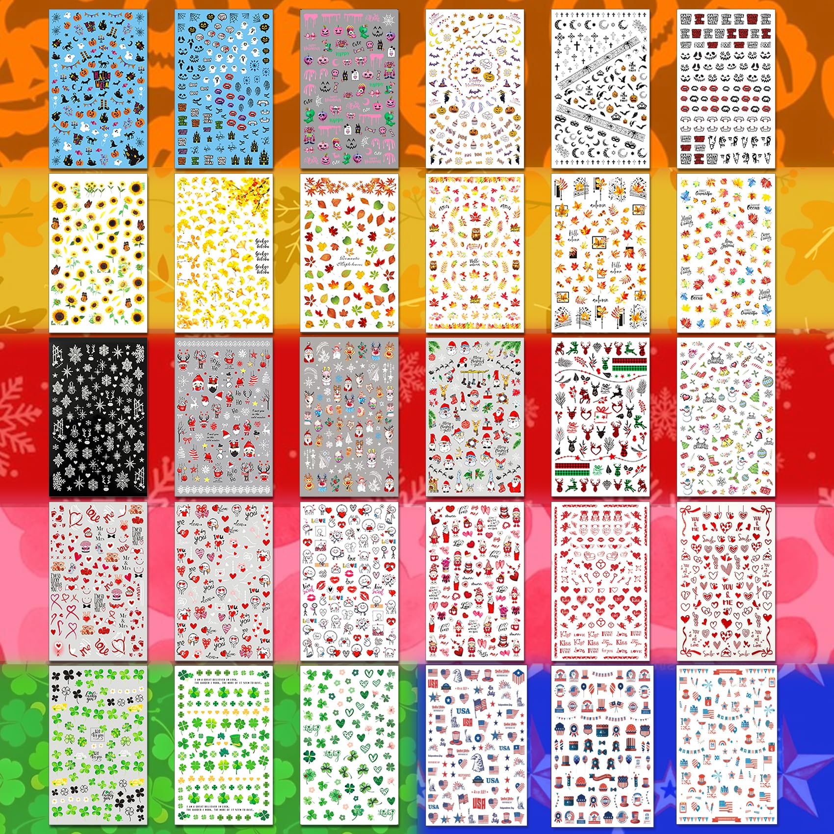 IDDFEVE pegatinas para uñas de otoño, listas para combinar con tus colores.