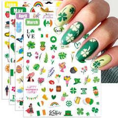 IDDFEVE pegatinas para uñas: diseño de 12 meses para cualquier ocasión.