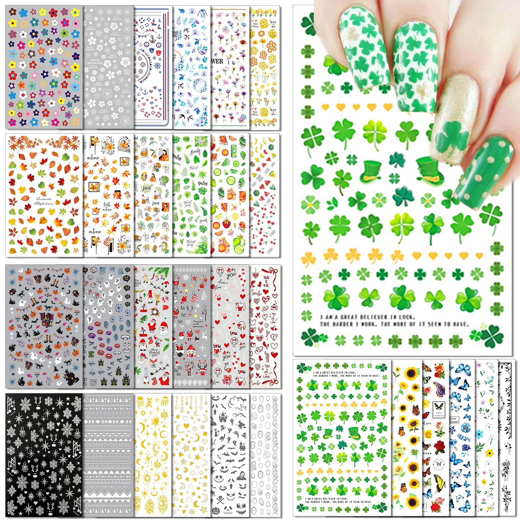 IDDFEVE set de 30 pegatinas para uñas, decoración rápida.