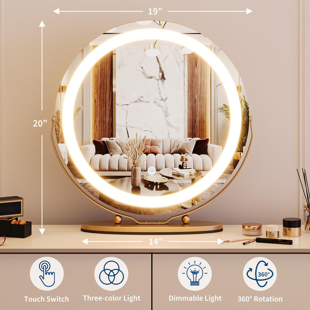 IDEALHOUSE vanity mirror tri-color lighting to match events and daily routines