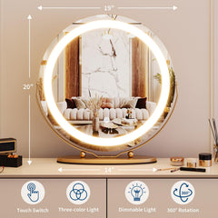 IDEALHOUSE vanity mirror tri-color lighting to match events and daily routines