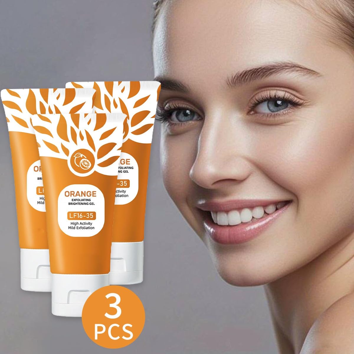 Identicalven gel exfoliante naranja cuerpo, limpieza profunda para piel fresca y renovada.