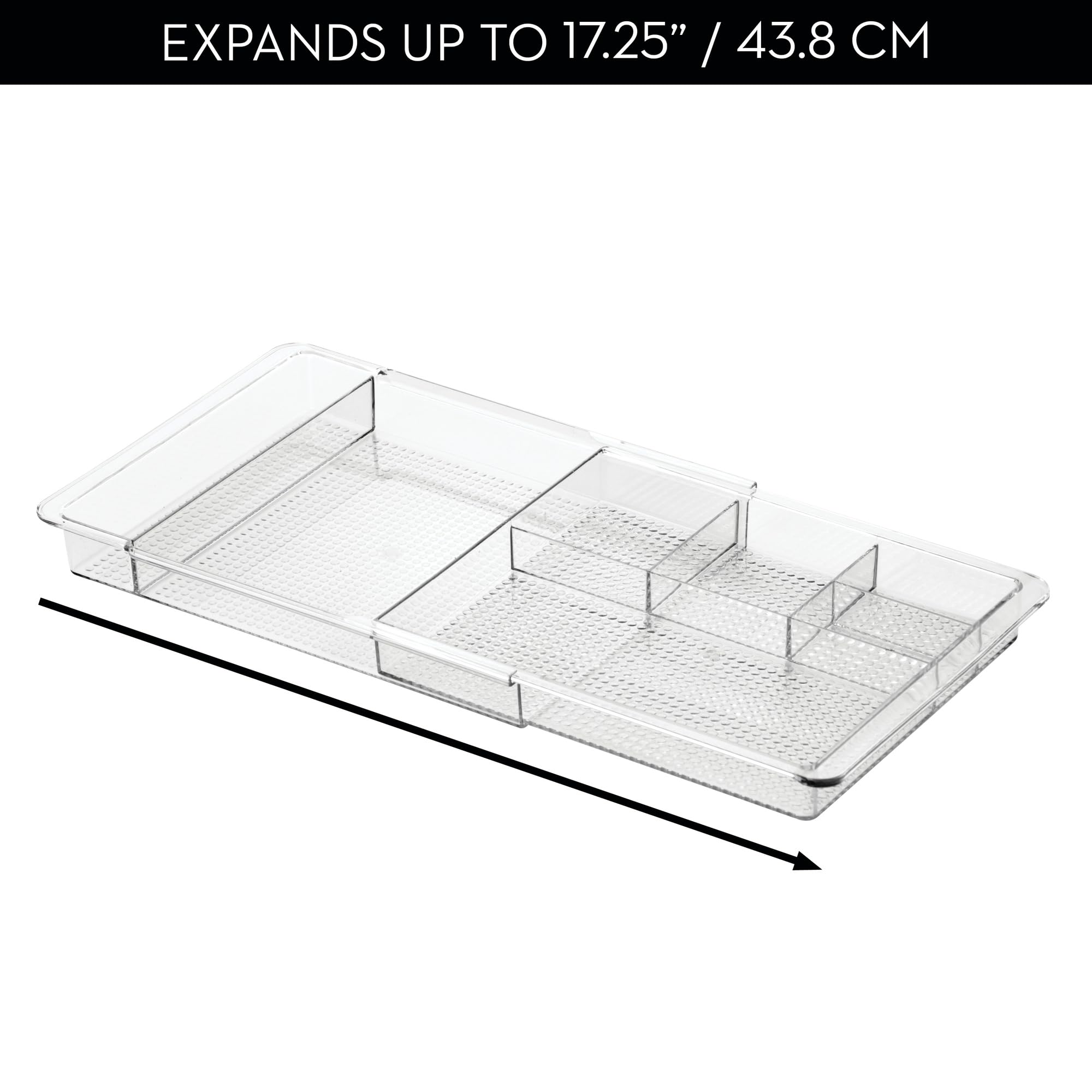 iDesign Clarity clear-plastic construction blends with any decor and lasts.