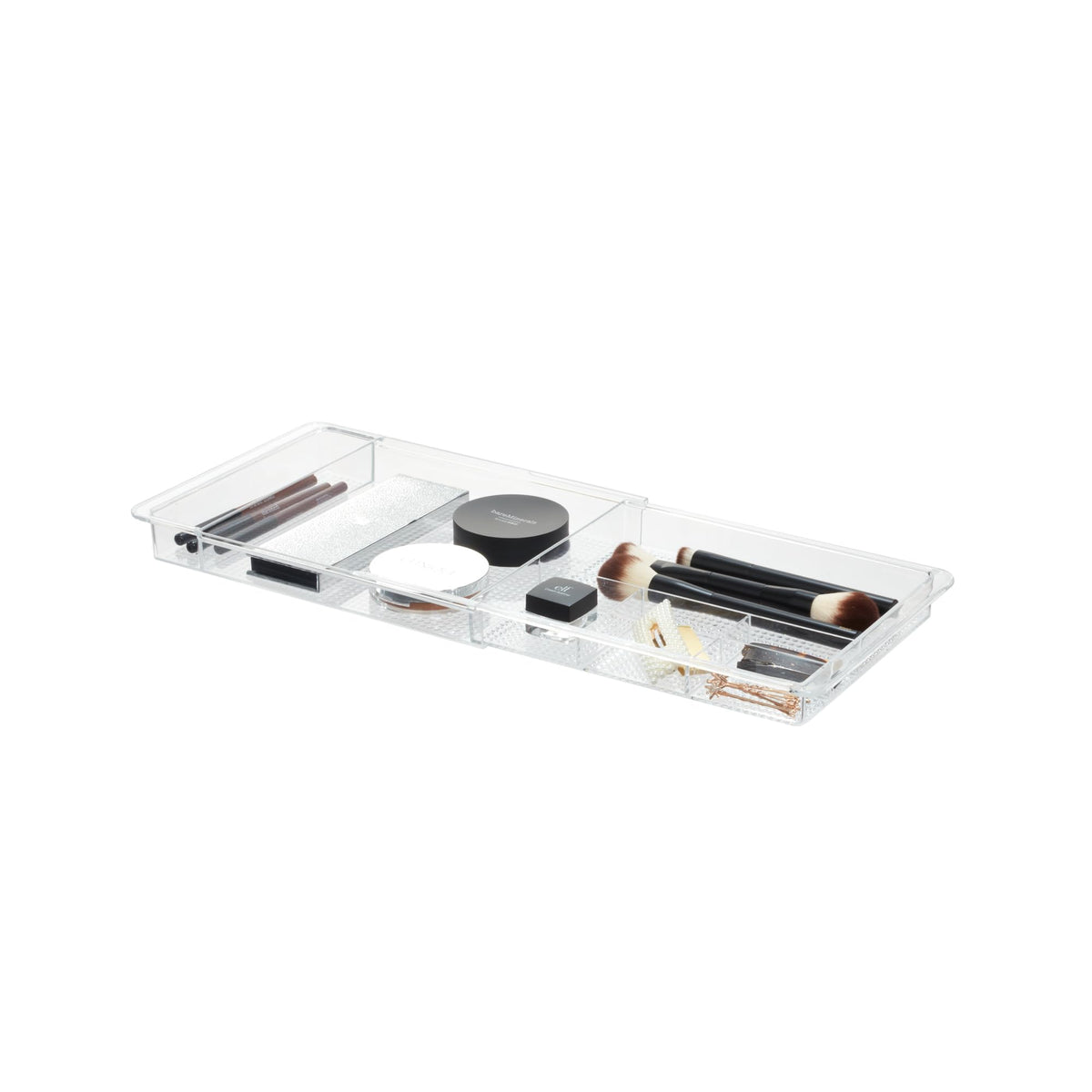 iDesign Clarity vanity-drawer-extend shows expandable storage for larger vanity drawers.