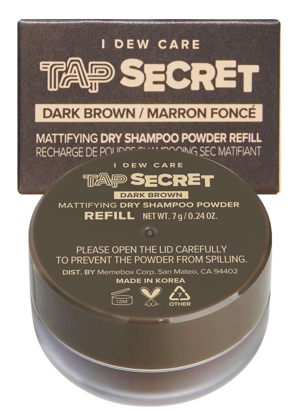 I DEW CARE Tap Secret Biotin Dry Shampoo polvo ultra fino absorbe grasa y da volumen.