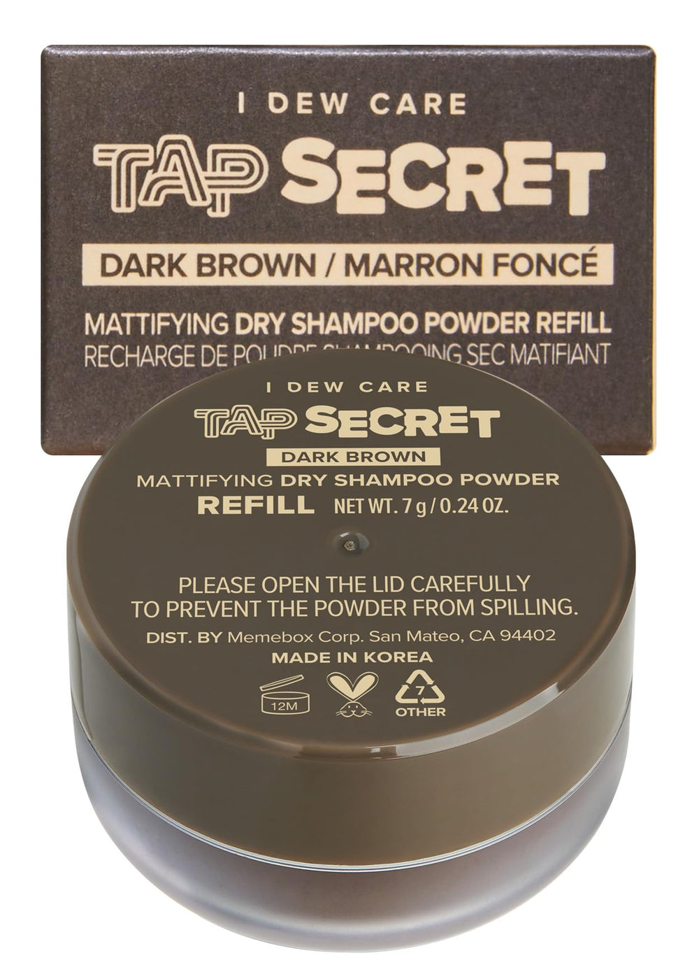 I DEW CARE Tap Secret Biotin Dry Shampoo polvo ultra fino absorbe grasa y da volumen.