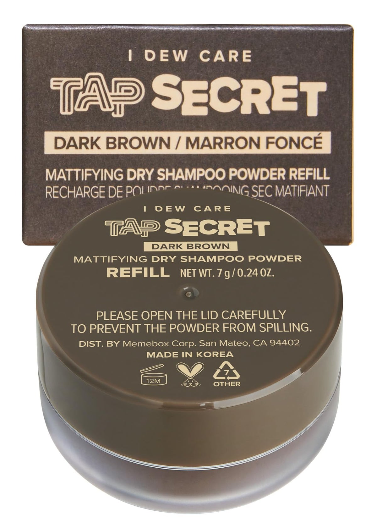 I DEW CARE Tap Secret Biotin Dry Shampoo polvo ultra fino absorbe grasa y da volumen.