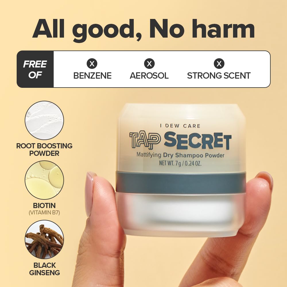 I DEW CARE Tap Secret biotin-infused powder boosts root lift.