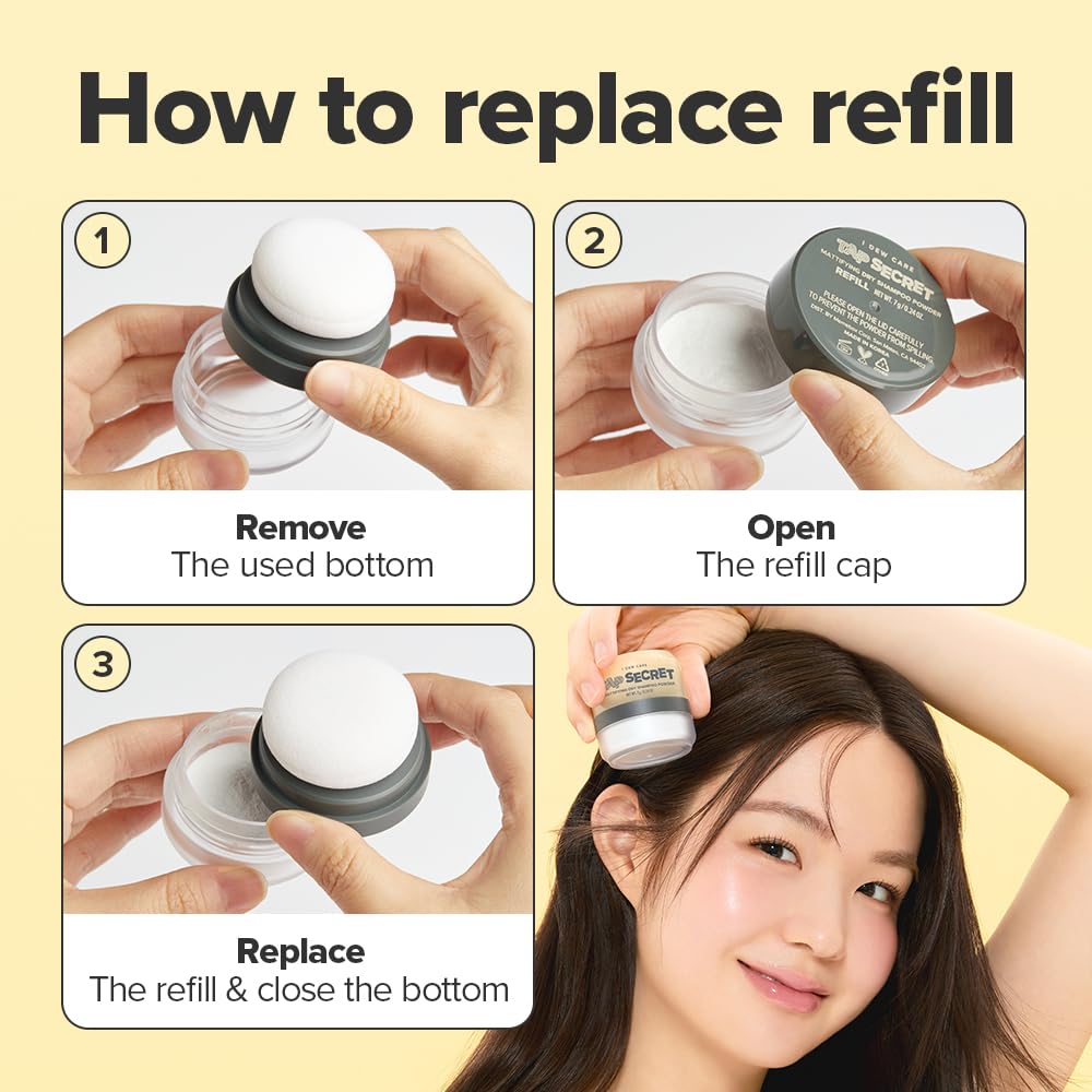 I DEW CARE Tap Secret oil-absorption action for refreshed hair.