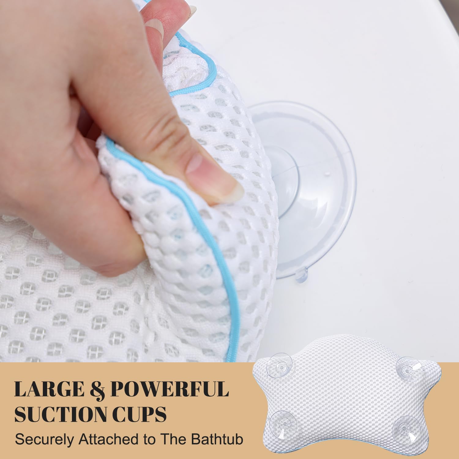 Idle Hippo Bath Pillow 3D ventilation promotes quick drying and fresh feel.