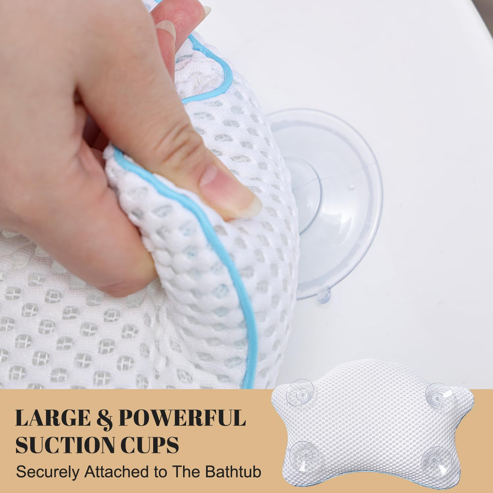 Idle Hippo Bath Pillow 3D ventilation promotes quick drying and fresh feel.