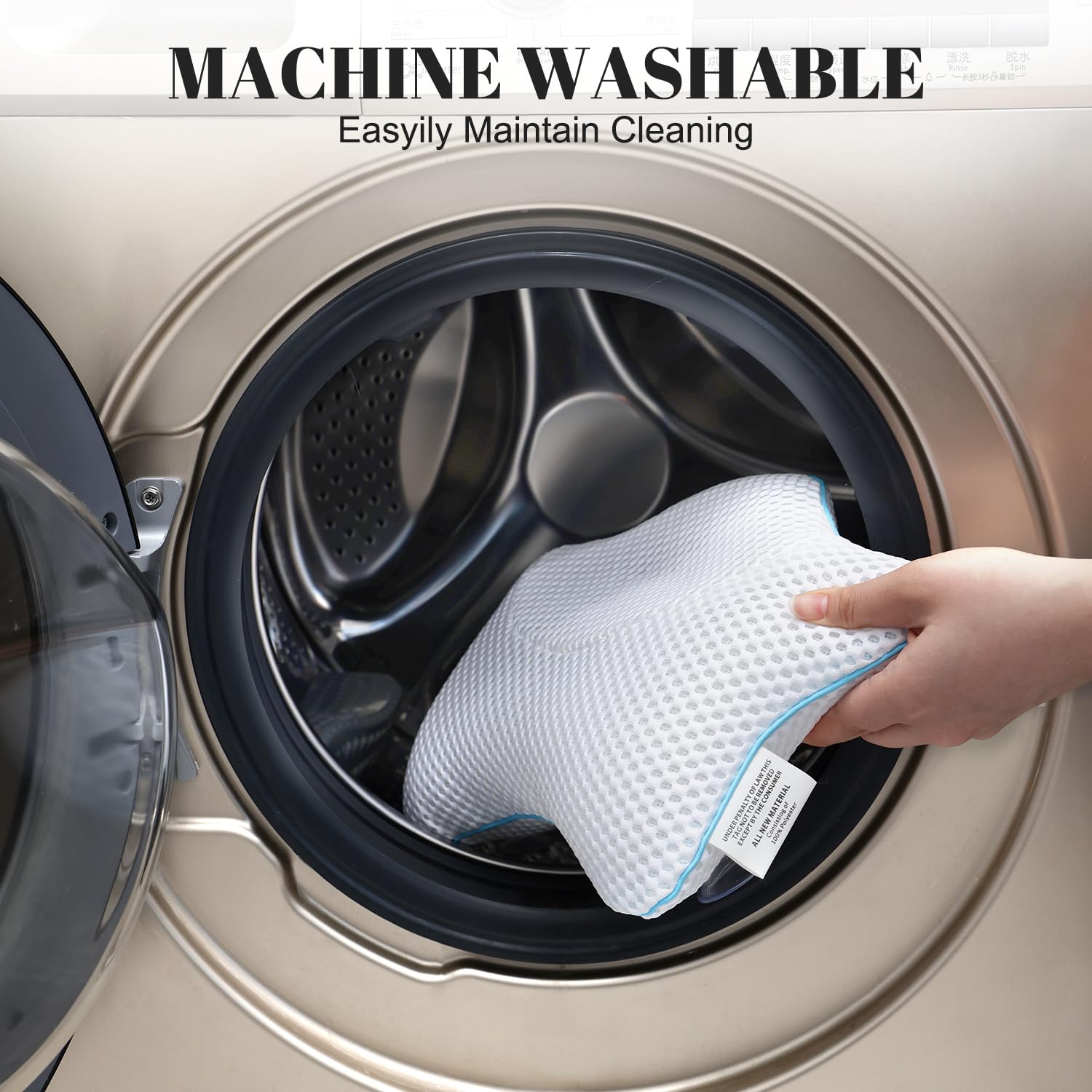 Idle Hippo Bath Pillow is machine washable for simple cleanup after baths.