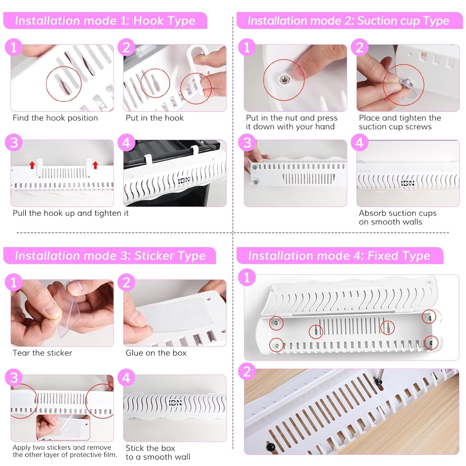IDN Beauty Hair Extension Holder Stand in rose, durable ABS material for long-lasting use.