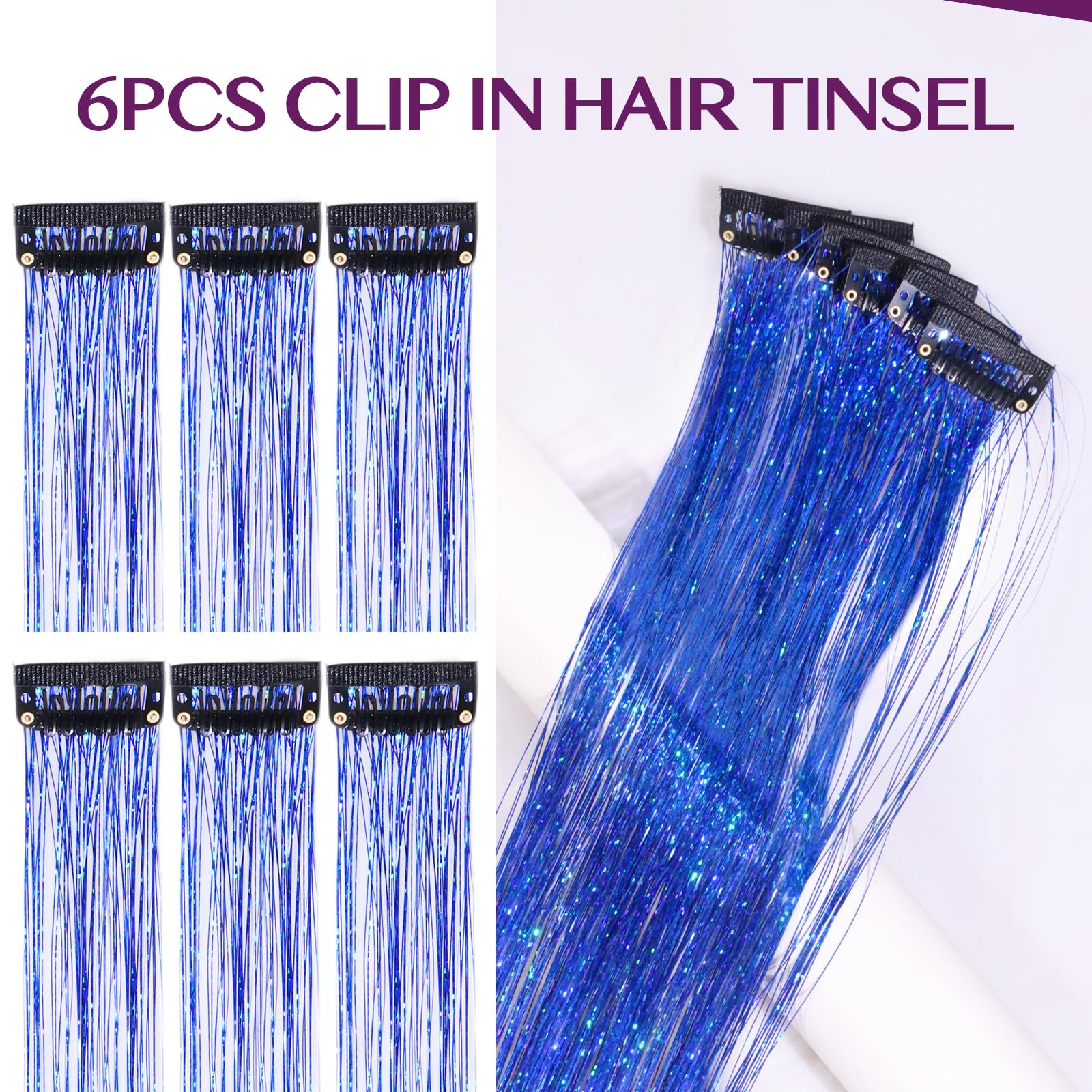 IDN Beauty skin-friendly polyester tinsel adds comfortable shine without tangling or irritation.