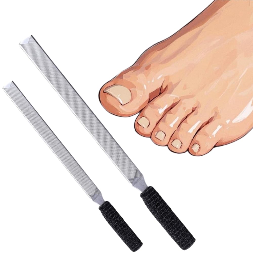 IDOU toe nail file set with four-sided stainless steel design for thick nails.
